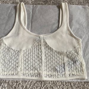Zara Ivory knitted crop top